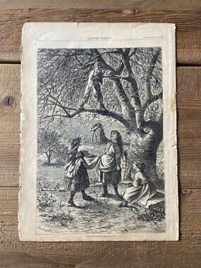 Harper's Weekly, Woodcut Engraving, Antique Print, Vintage Newspaper